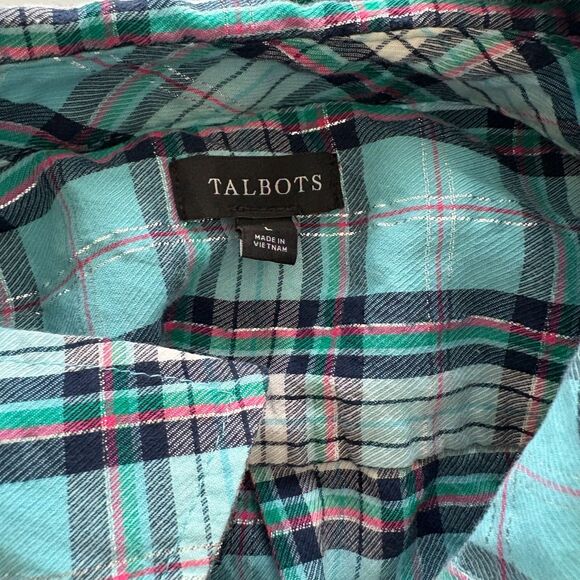 Talbot Long Sleeve Button Front Shirt Size Large EUC - Picture 5 of 9
